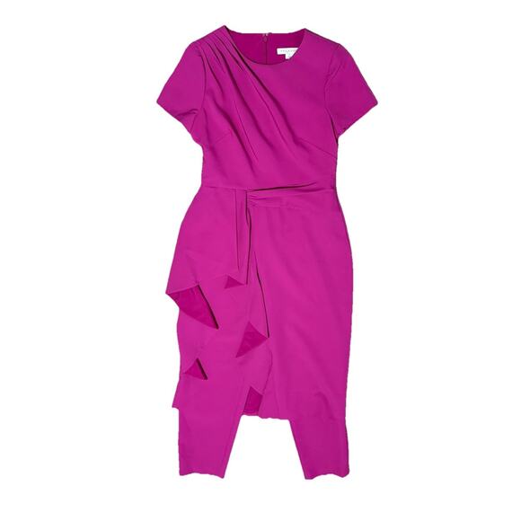 Kay Unger Pink Walk Thru Jumpsuit Pantsuit Sz 6 Ruffled Event Outfit Designer - Picture 3 of 8
